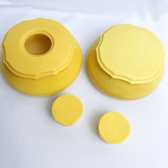 Art Deco Celluloid Vanity Set PyRaLin Vintage Du Barry French Hair Receiver 1930 - Picture 6 of 13